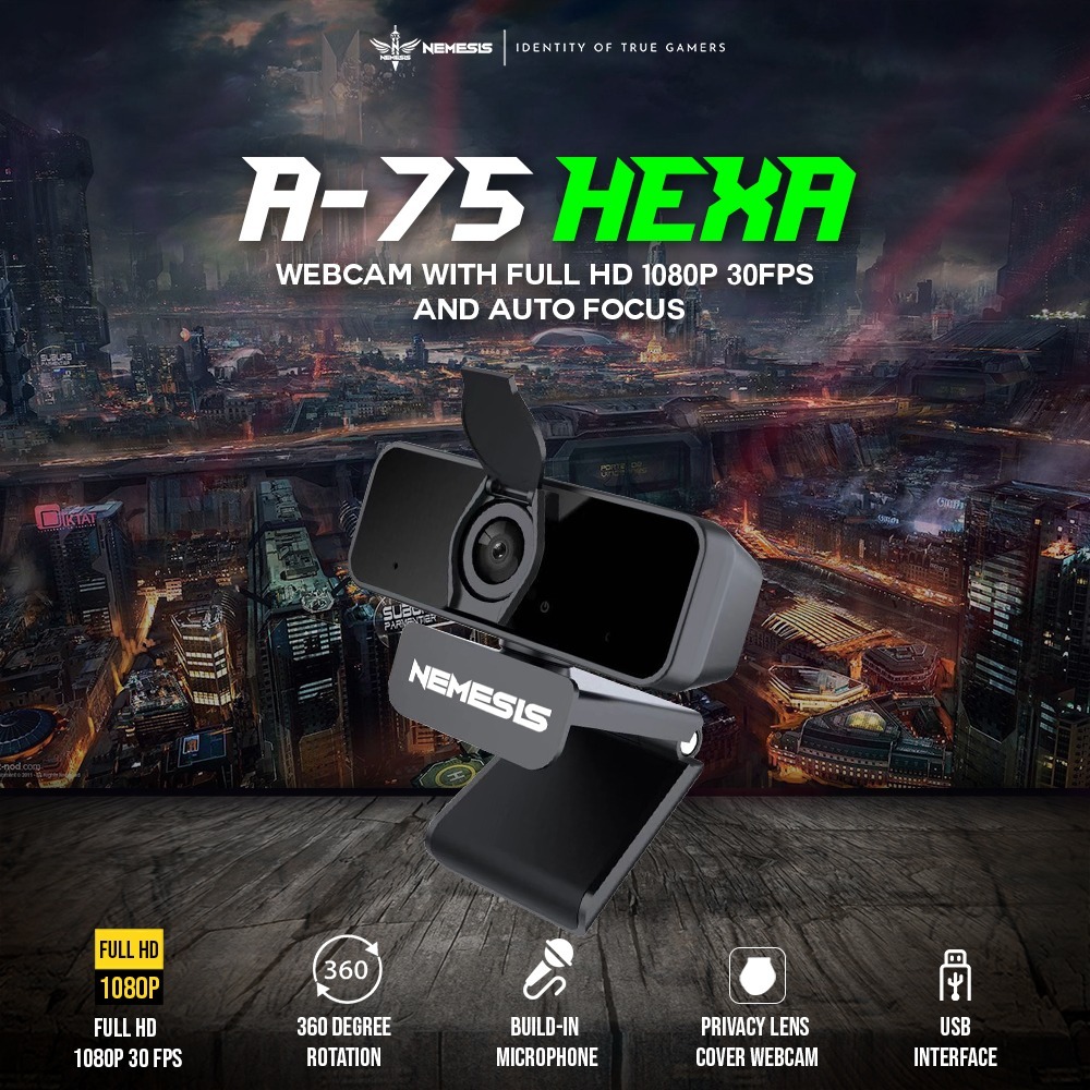 Webcam NYK Nemesis A75 HEXA Webcam Full HD 1080P