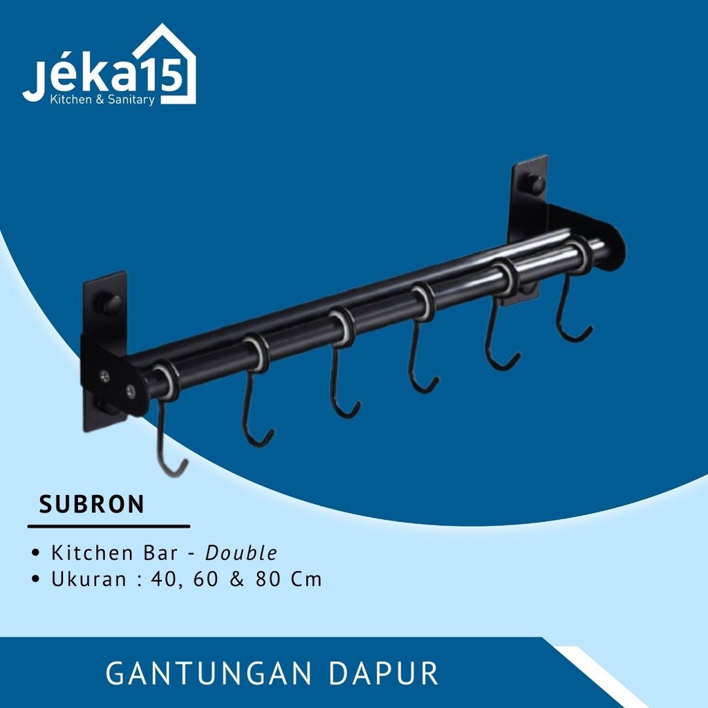 Kitchen Bar | Gantungan Dapur Stainless Steel Hitam Doff