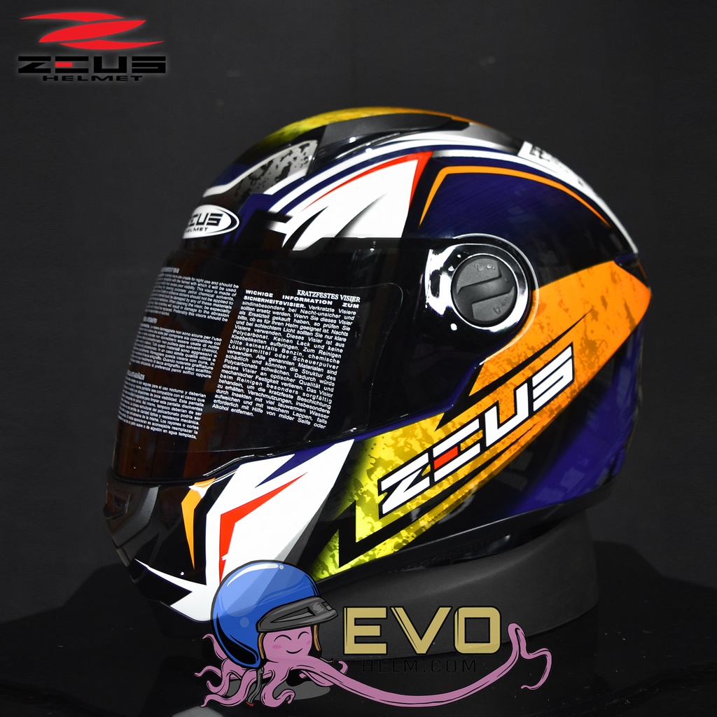 HELM ZEUS 811 AL52 ORANGE ( FREE VISOR SMOKE ) ZEUS FULLFACE MOTIF TERBARU ZS811 ORIGINAL HELM ZEUS FULL FACE ZS-811 ( ONGKIR 2KG )