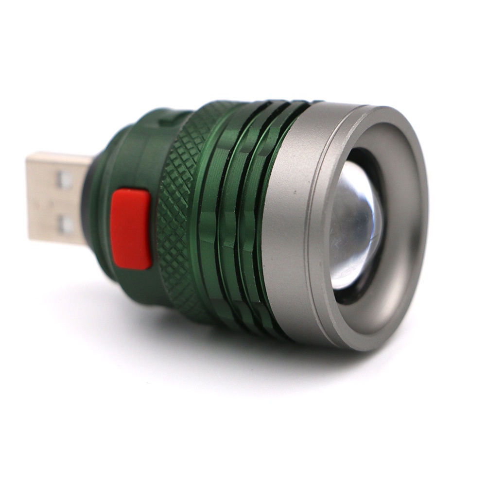 Senter LED USB Powered Zoomable Ringan Portable 800 Lumens