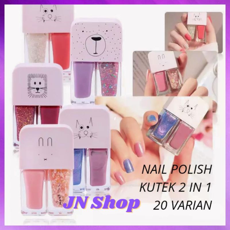 KUTEK KUTEKS 2 TONE KUTEK 2IN1 20 COLOR HALAL Cat Kuku muslim Gel Nail polish