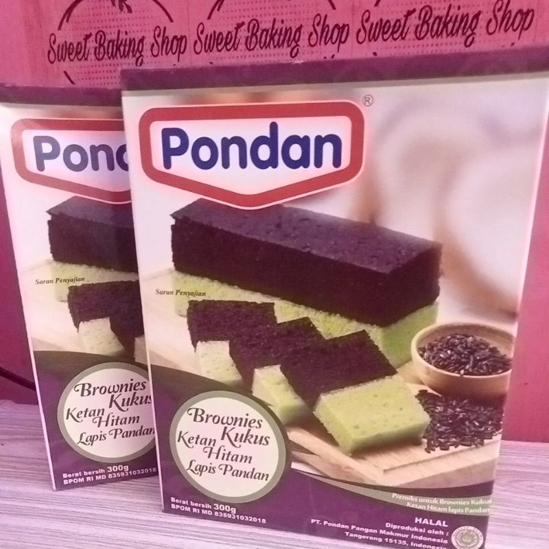 

((Promo)) Pondan Brownies Kukus Ketan Hitam Lapis Pandan 300gr