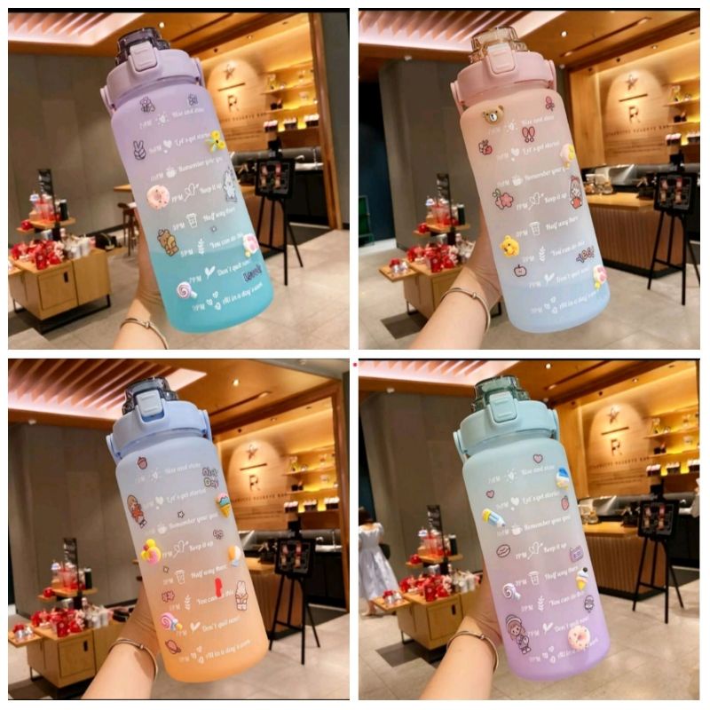 Botol Minum Motivasi 2 Liter / Botol Minum Jumbo Viral 2 Liter