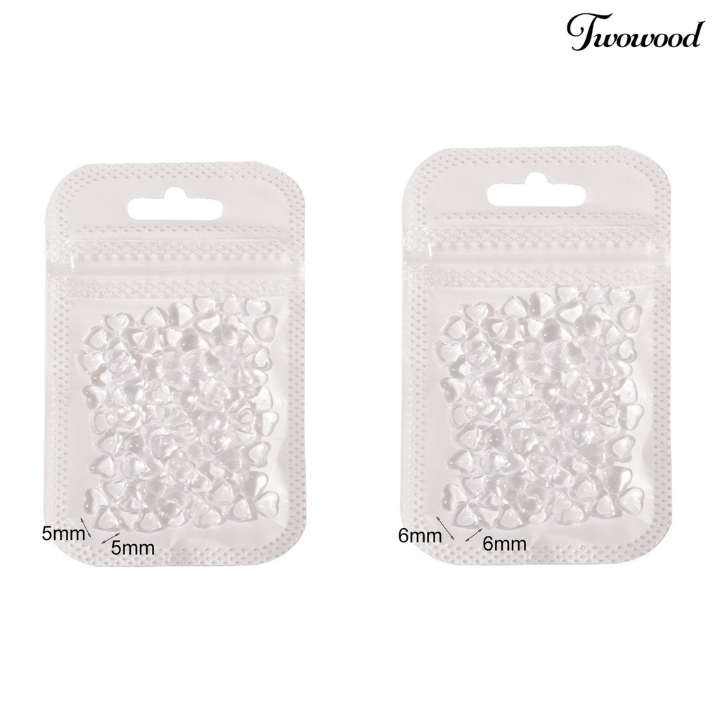 100 Pcs Aksesoris Kuku Flexible Bentuk Hati 3D Bahan Resin Untuk Nail Art