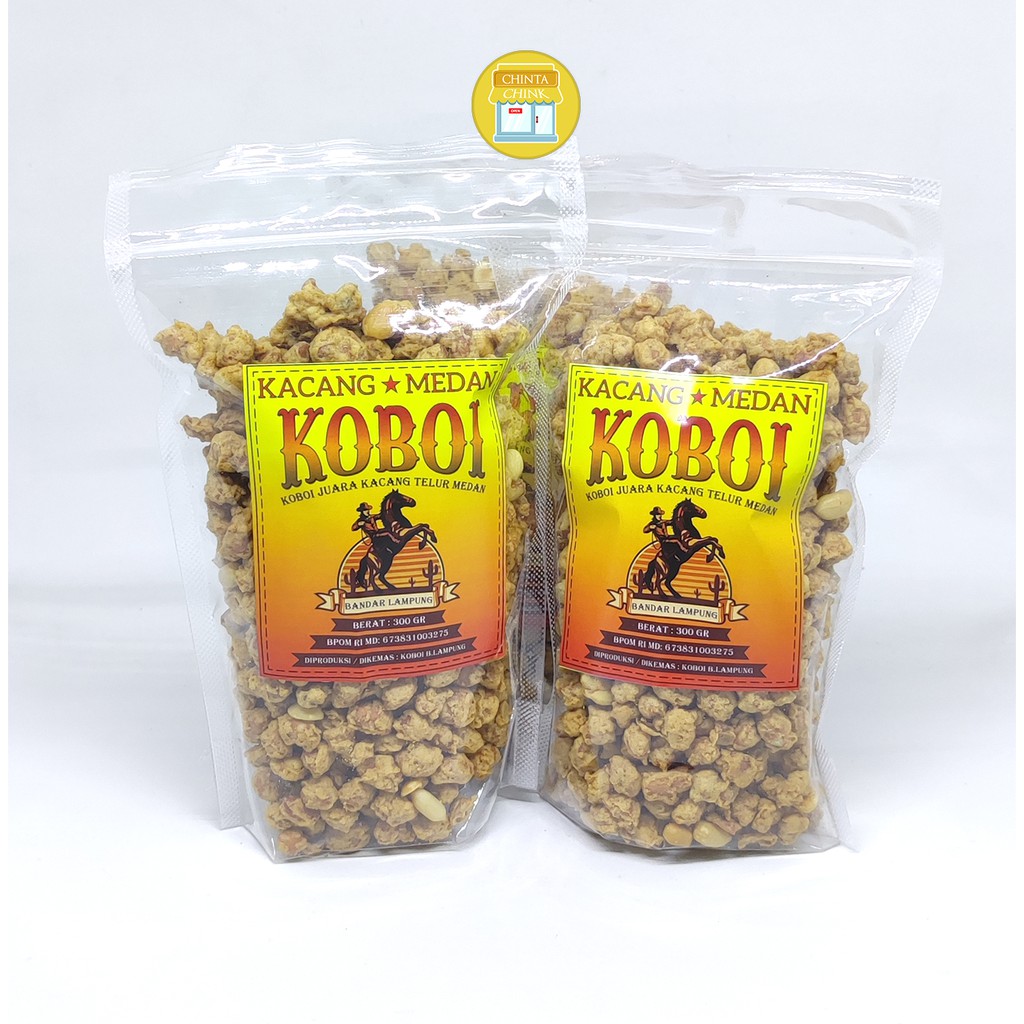 

Kacang Telur Medan KOBOI / Disco Peanut Snack Berat 300g