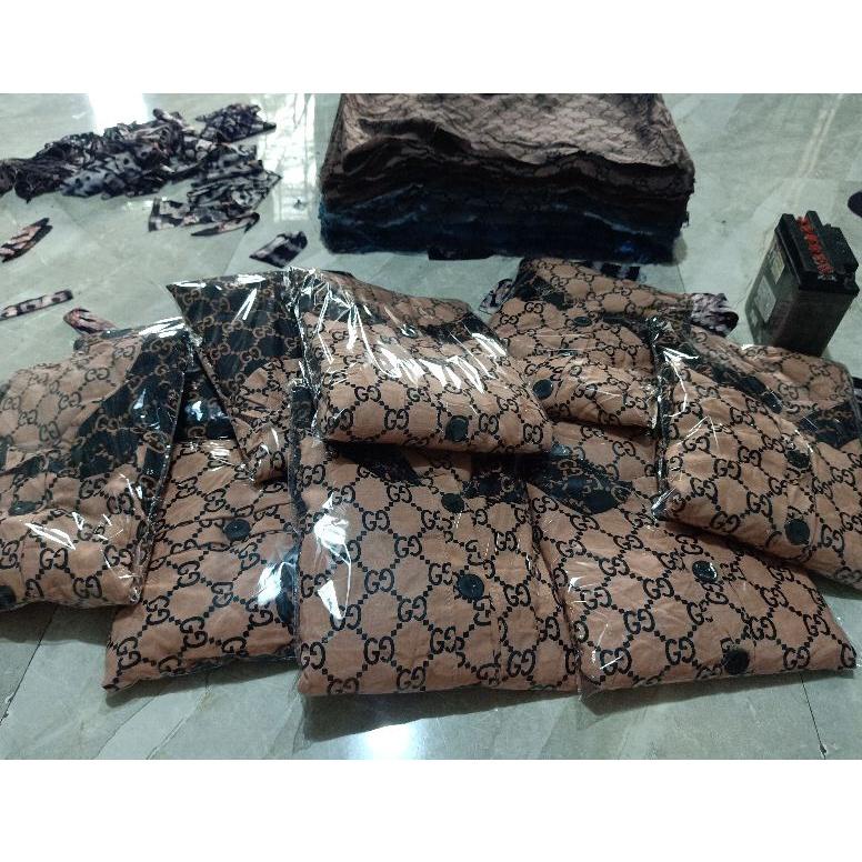 ☘ Gamis Guci Terbaru Kekinian Rayon Premium Branded Viral / Midi Dress wanita muslim motif gucci Gam