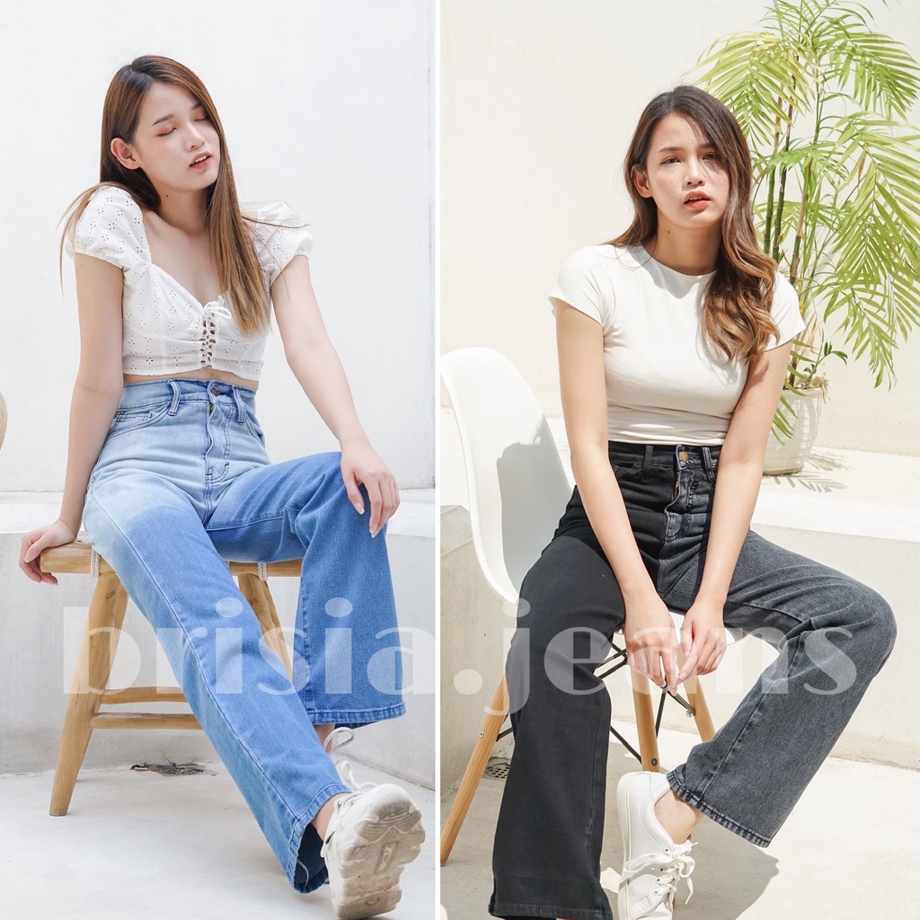BRISIA JEANS - WENDY Boyfriend Cullote Jeans (Highwaist) - Two Tone - Ombre Size 27-30 / Boyfriend Loose