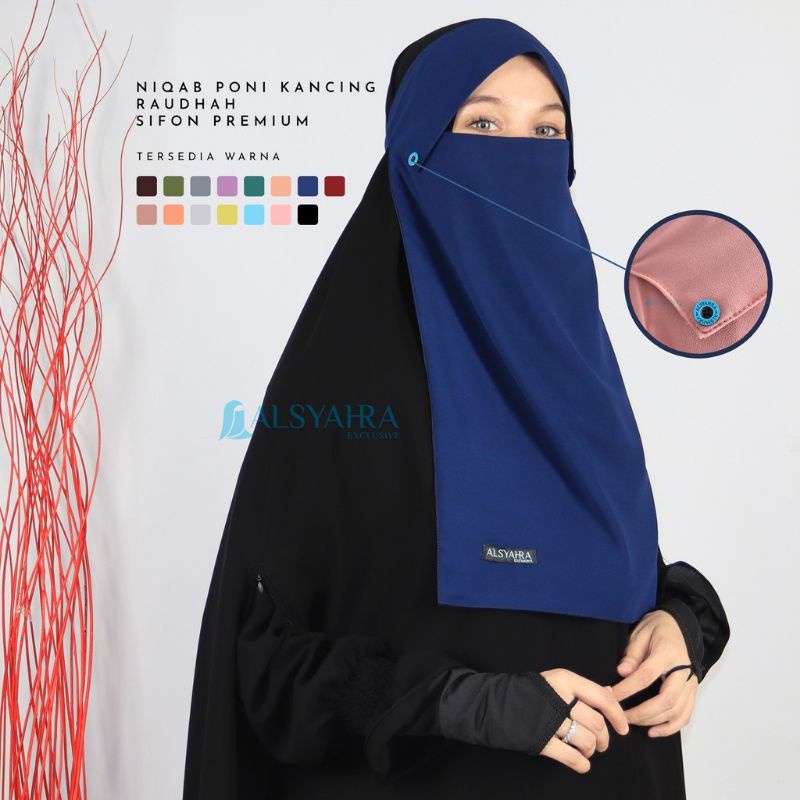 ALSYAHRA EXCLUSIVE NIQAB PONI KANCING RAUDHAH SIFON PREMIUM