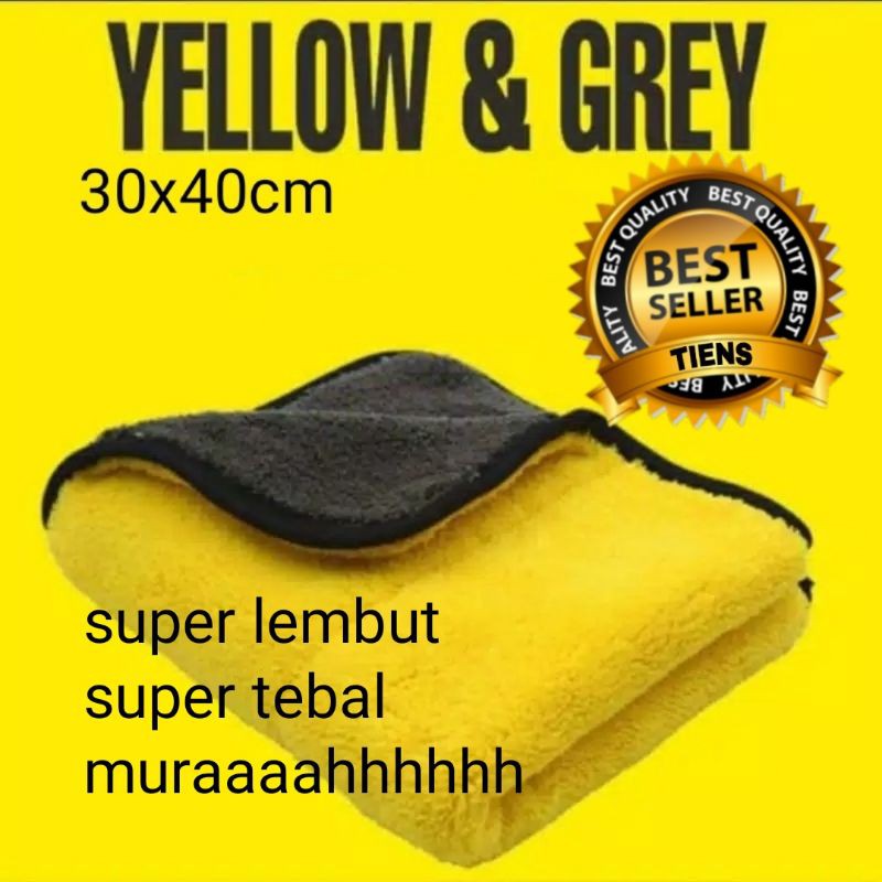 Kain Lap Microfiber 30x40cm 500gsm Kain Lap Serbaguna 2 Sisi Halus Air Polish Cleaning Drying Towel