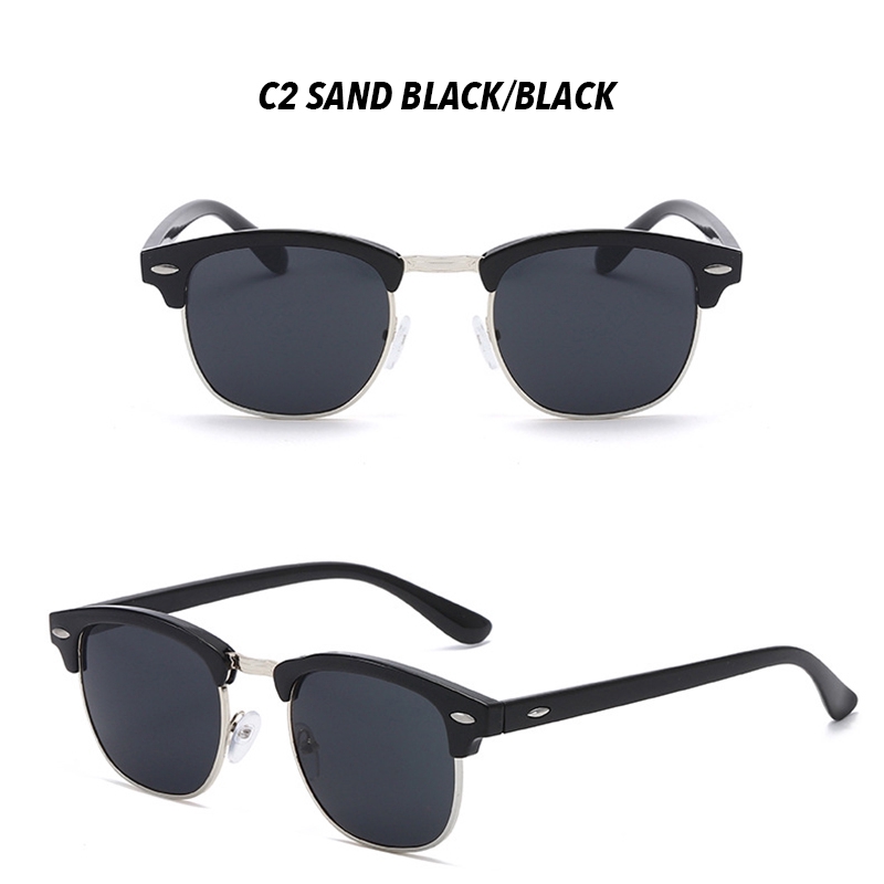 （YUZHU）COD Classical Retro Half Frame Kacamata Hitam Wanita/Pria Kacamata Eyeglasses