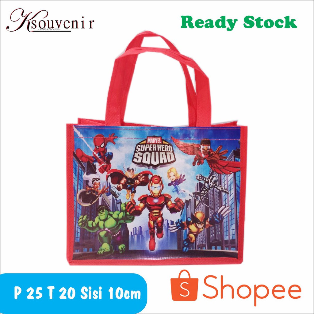 

Tas ulang tahun murah goodie bag tas souvenir marvel