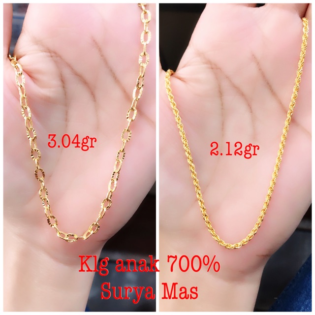 Kalung rantai anak emas 700%
