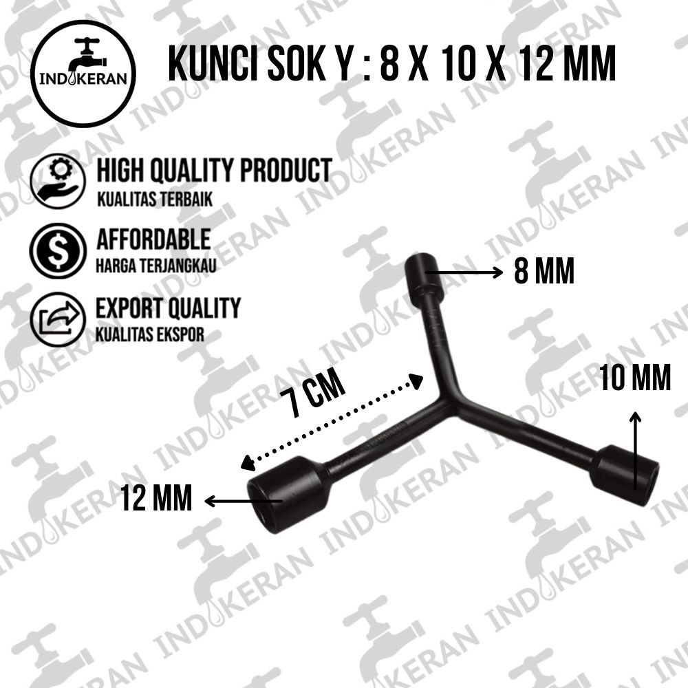 INDOKERAN - Kunci Sok Y - 8 x 10 x 12 MM