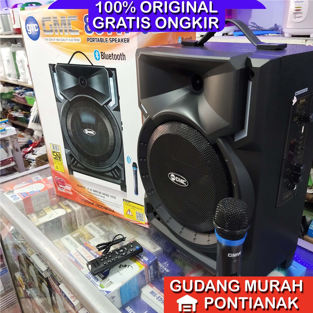 Speaker GMC 897H aktif portable 8 inch 8&quot; Bluethoot Meeting pengeras suara