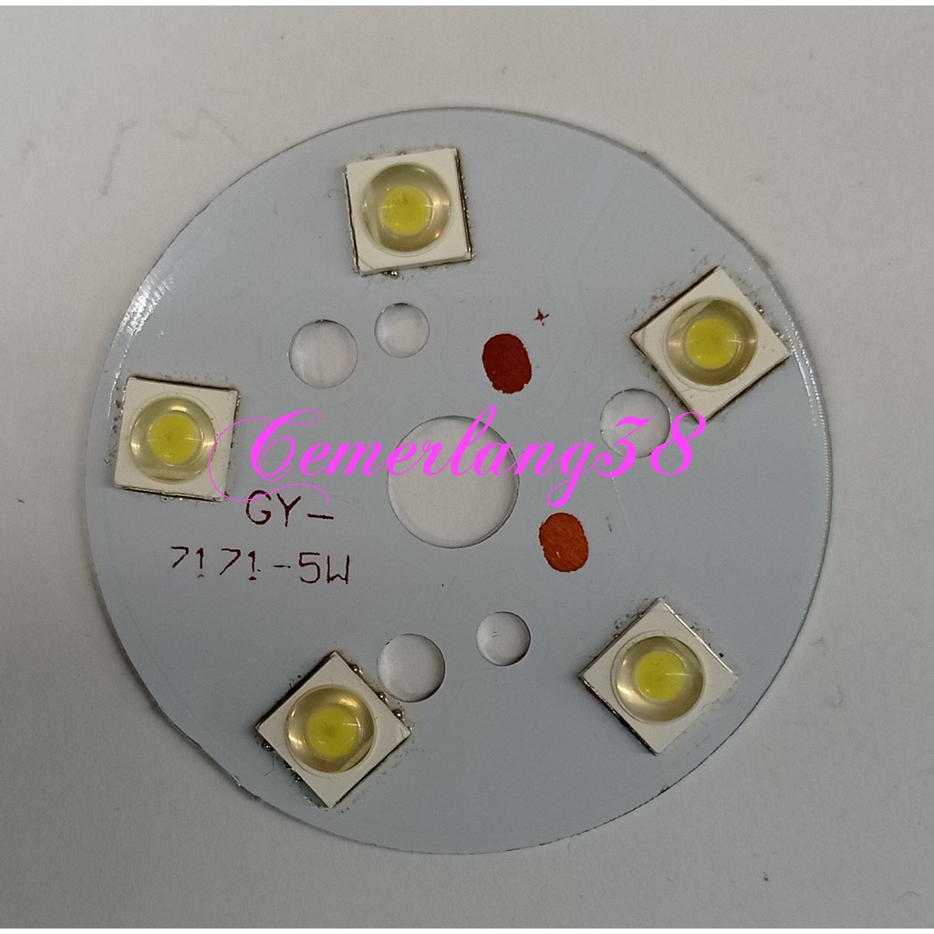 HPL 5W/High Power LED 5 Watt HSLH White/Putih + PCB Heatsink