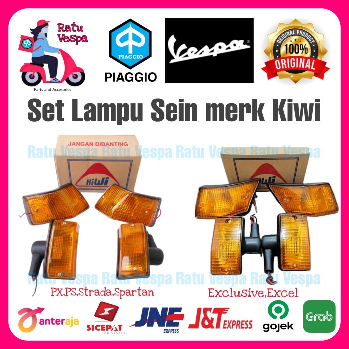 Set Lampu Sen Sein KIWI Vespa PX PS Strada Spartan Exclusive Excel - Lokal EXC,EXCEL