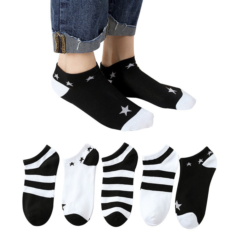 BEE - Kaos Kaki Polos Garis Blaster Sock Murah Jakarta Kaos Kaki Fashion Wanita Pendek SC 18