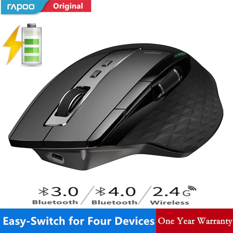 Bebas ongkir New Rapoo MT750S Rechargeable Multi-mode Wireless Mouse Switch between Bluetooth