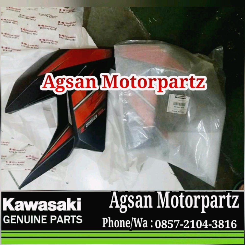 shroud ninja Z250 SL hitam list orange original