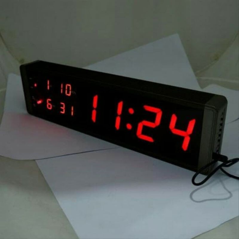 Jam LED Digital - Digital Clock LED Merah - ZXTL-13 L panjang 38cm