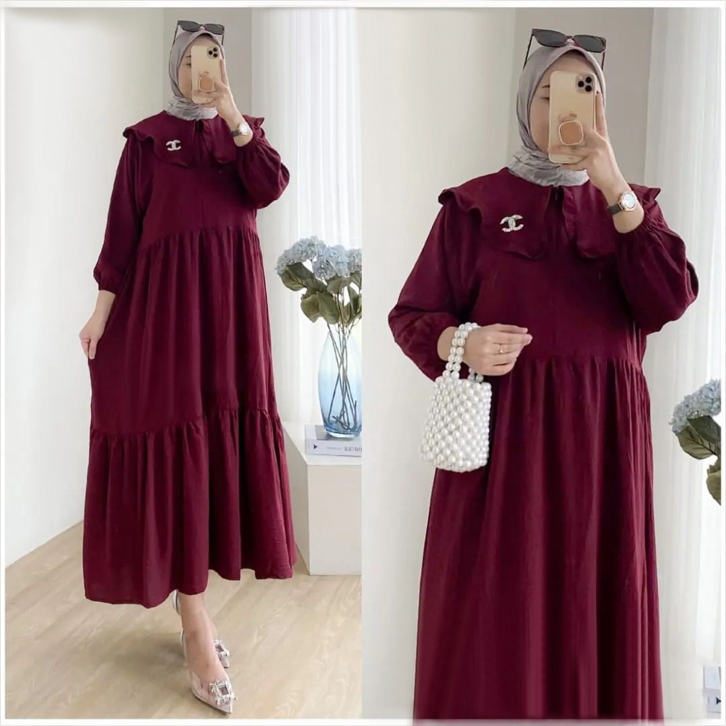 Marita midi dress korea style / midi dress / midi dress korea / midi dress korea vintage / midi dres