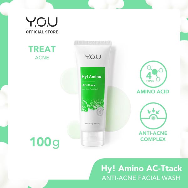 [PENCUCI WAJAH ANTI JERAWAT] [100GR] [BPOM] YOU Hy! Amino Anti Acne Facial Wash Sabun Cuci Muka Acnes Facial Wash Bekas Jerawat