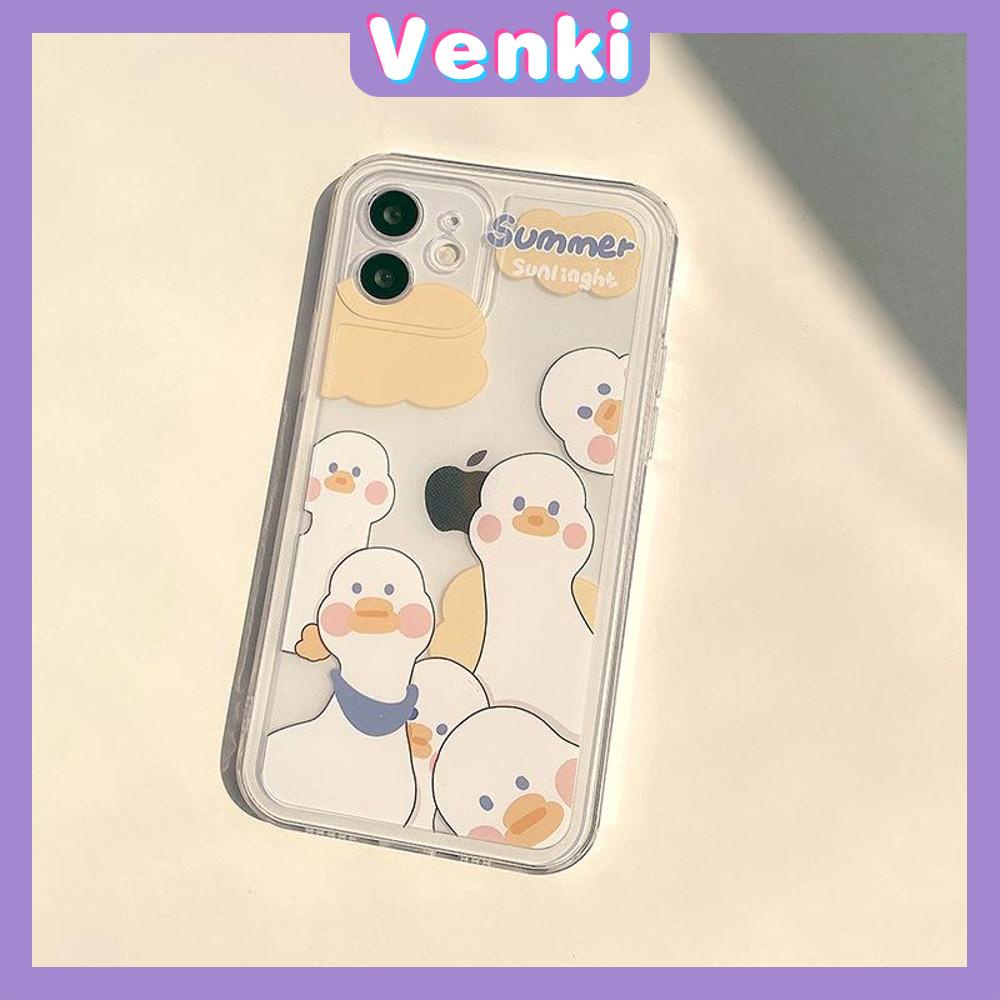 Casing Soft Case TPU Transparan Motif Awan / Bebek / Bebek Lucu Untuk Iphone