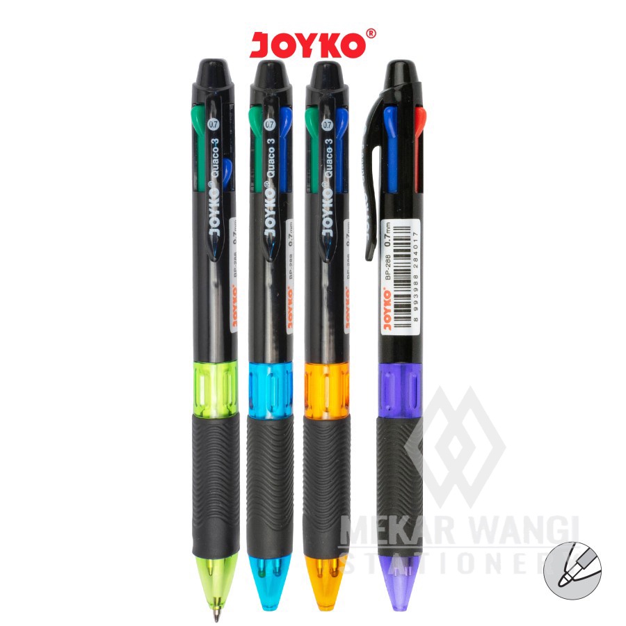 

JOYKO BALL PEN BALLPOINT 4 COLOURS QUACO 3 | BOLPEN 4 WARNA WARNI JOYKO BP-288 MURAH BERKUALITAS