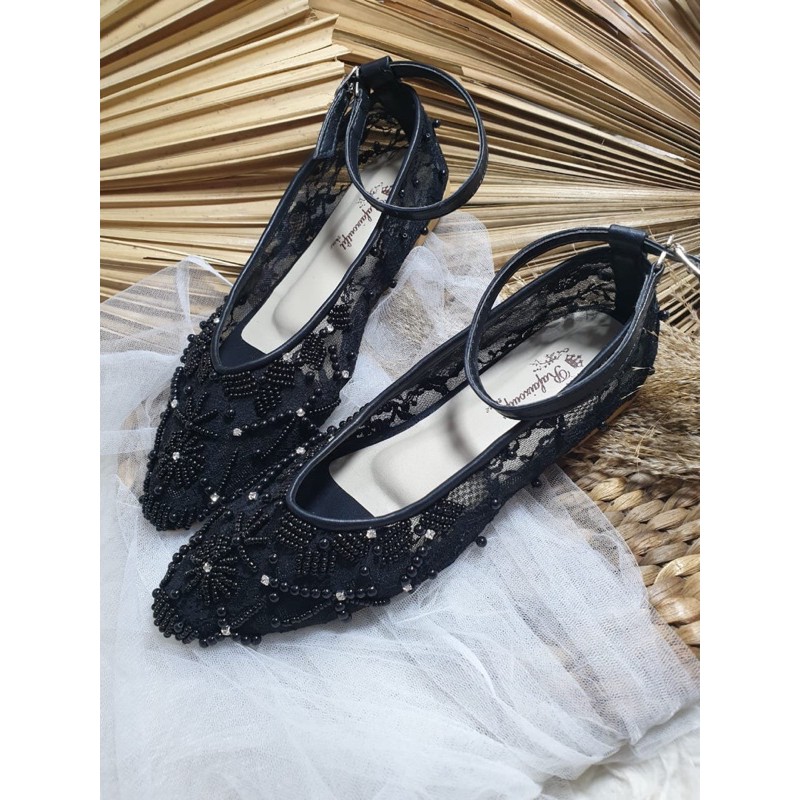 flatshoes Felicia hitam tali flatshoes wanita