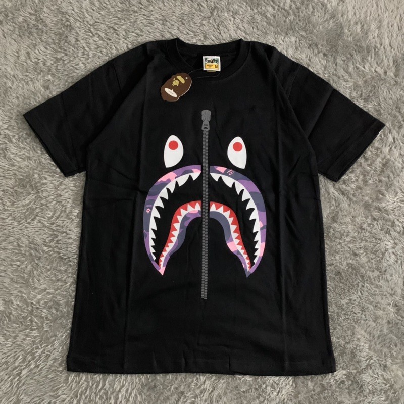 Kaos Tshirt Bape Bathing Ape Shark Colour Fulltag