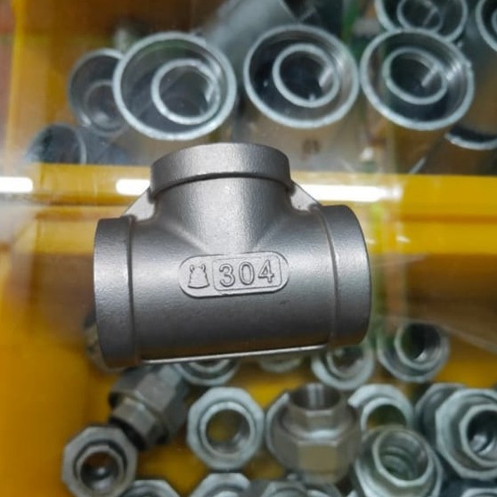 Tee Cabang Tiga stainless SS304 drat dlm 1 inch