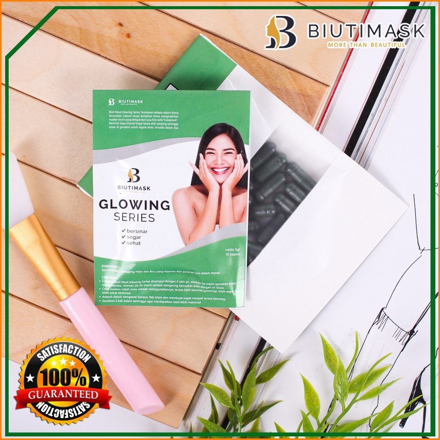 Masker Wajah Kusam Berjerawat - Beauty Mask Spirulina Masker Wajah Korea - Masker Pemutih Wajah Asli