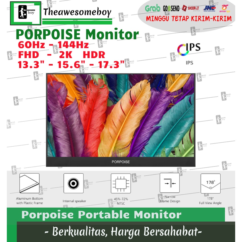 Porpoise Monitor LED 4K 2K FHD Layar Portable Screen Slim IPS OLED 144Hz 240Hz