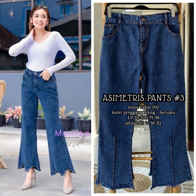 asimetris pants #3 celana jeans by maritza