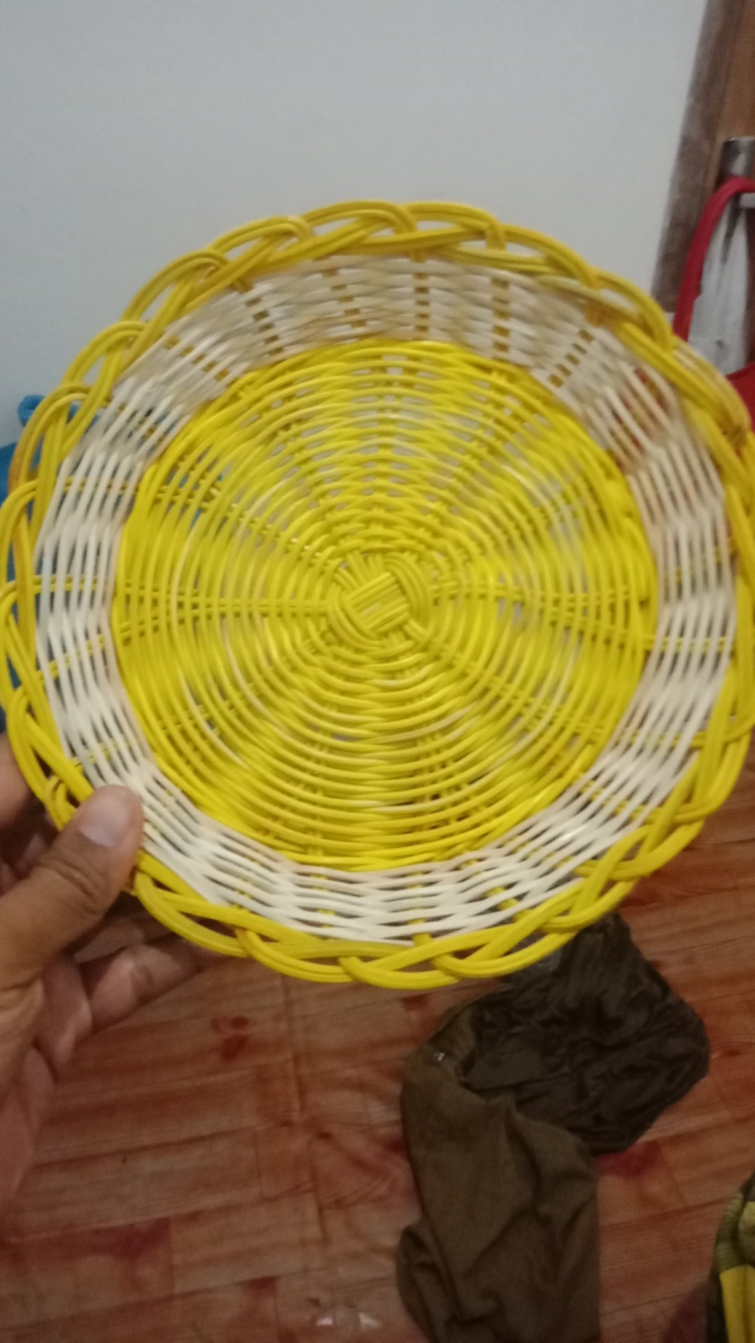 Piring Rotan Full Model 2 Warna Kuning
