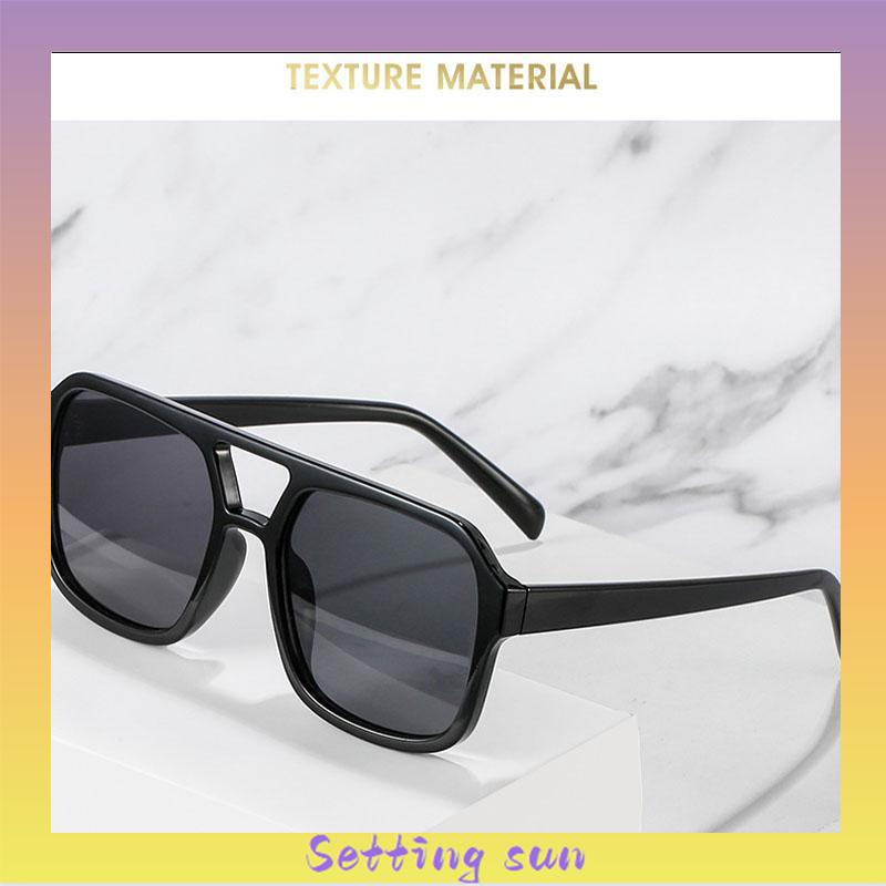 2022 Kacamata Hitam Aviator Retro Klasik Frame Kotak Besar Anti Uv Untuk Wanita TN