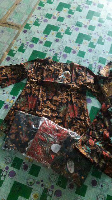 Couple Puff Kupu Lonceng Sarimbit Atasan Baju Batik Ethnic Classic Elegant Seragam