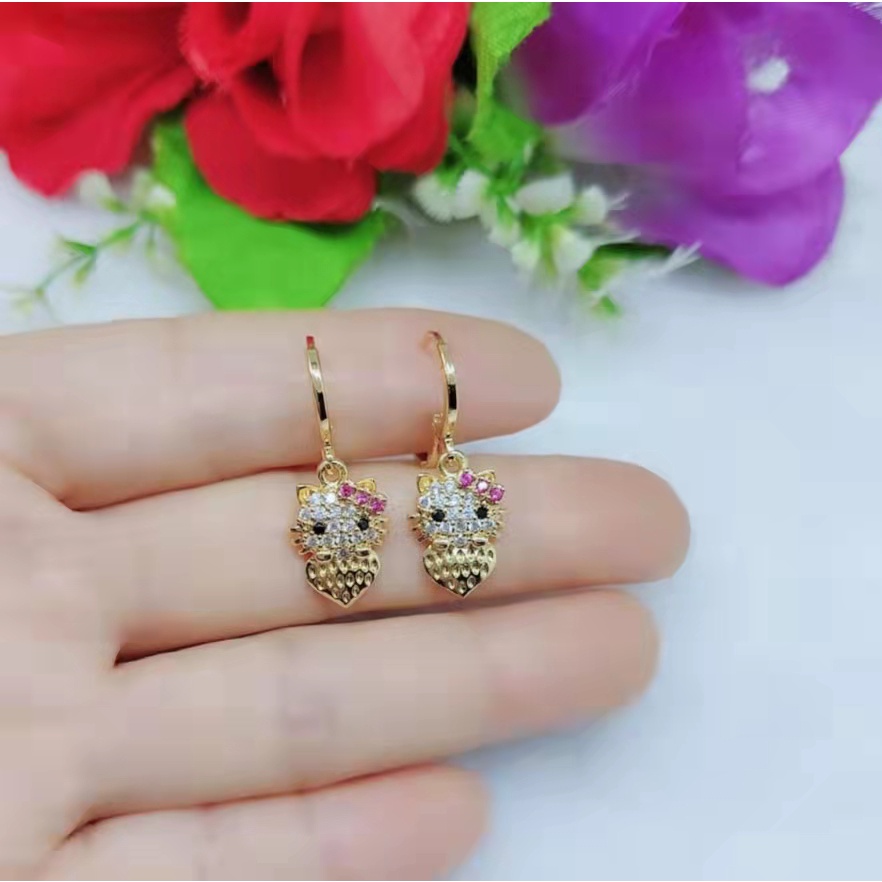 Anting HelloKitty Permata Lapis Emas Perhiasan A,B