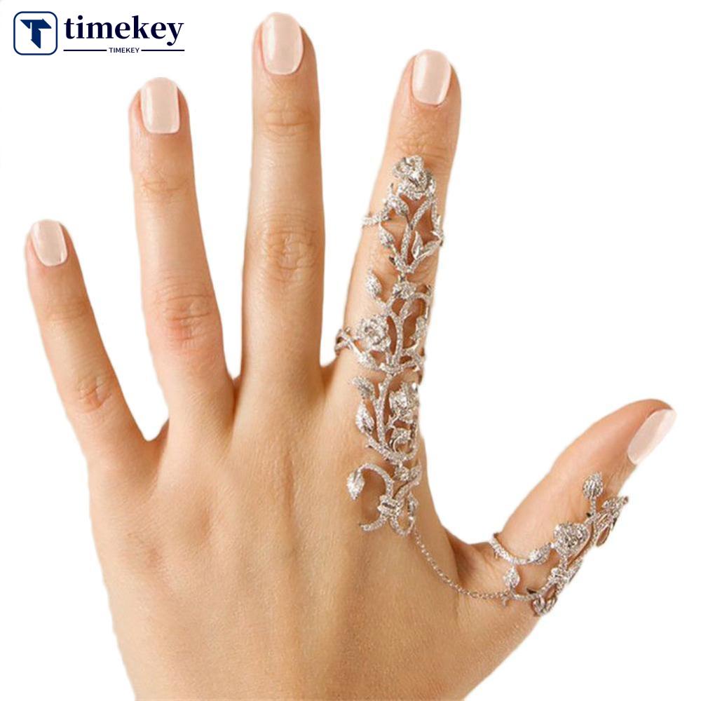 Timekey Cincin Buku Jari Aneka Bentuk Warna Silver / Gold Untuk Wanita A3K9