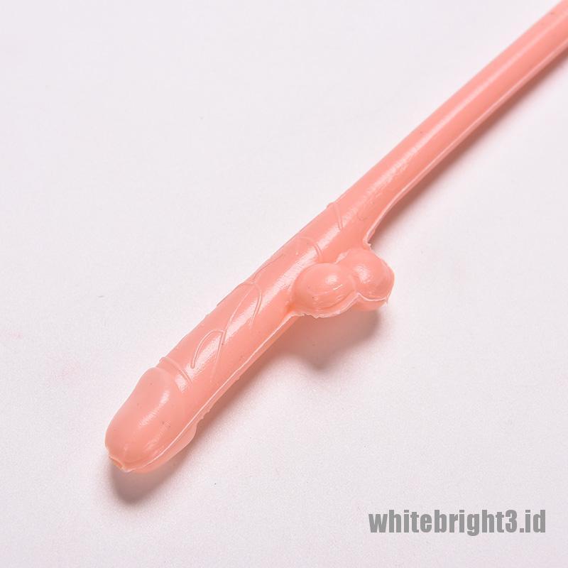 ❤WHITE3❤ 10pcs Hen Night Party Accessories Willy Drinking Penis Novelty Nude Straw