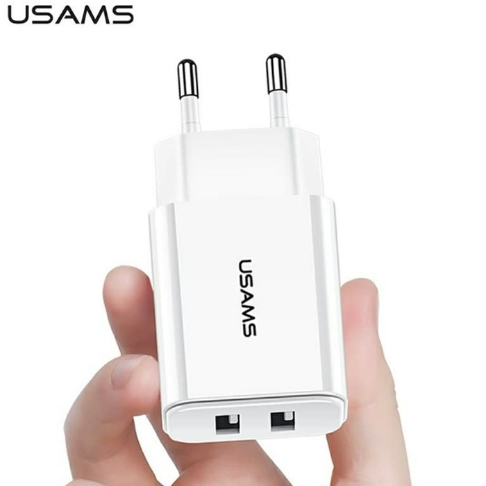 USAMS Charger Adaptor Dual USB PORT 2.1A CC090 - Charger universal T24