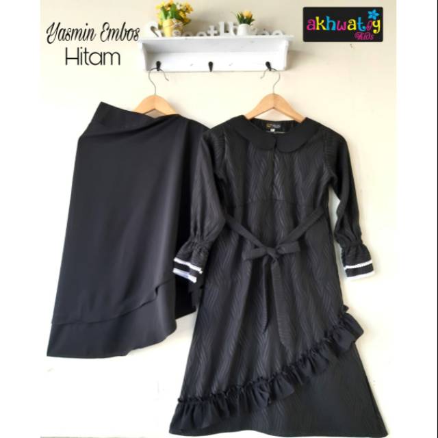 Banat yasmin embos gamis anak syari akhwatiy kids kerudung jilbab