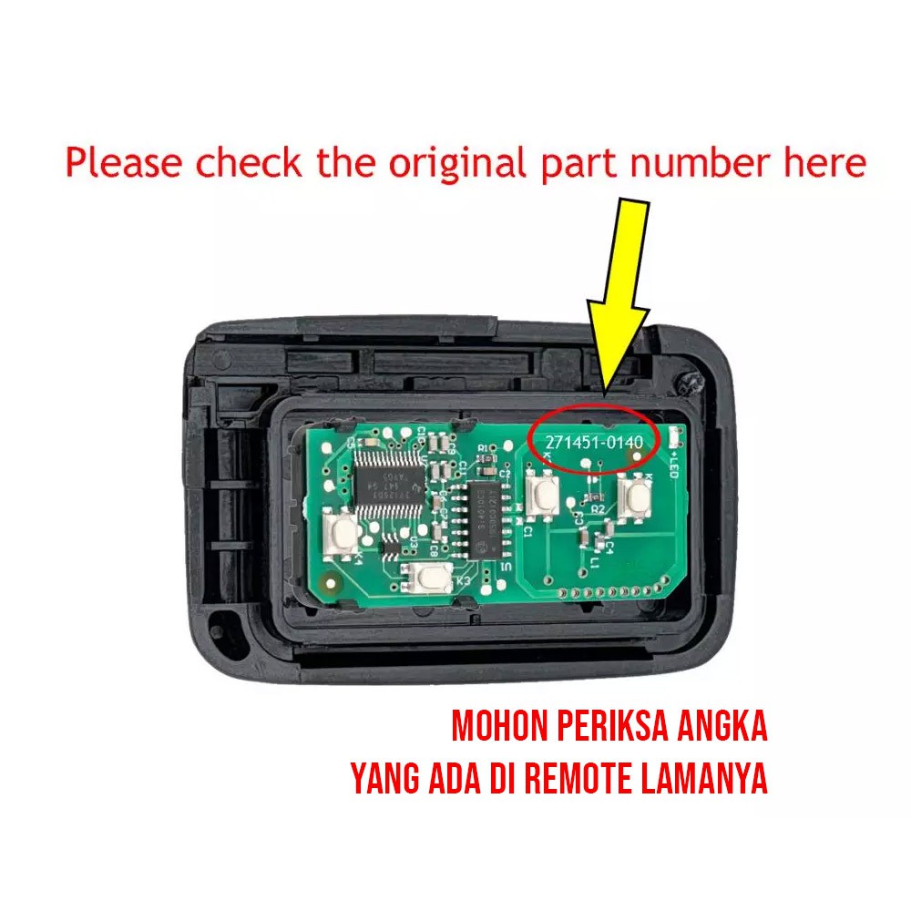 Remote Komplit Smart Key Lengkap Toyota Corolla Altis Lama 4 Tombol