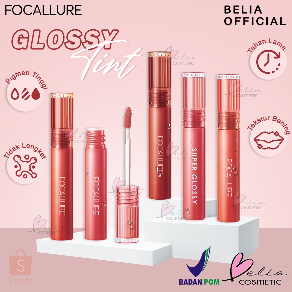 ❤ BELIA ❤ FOCALLURE Super Glossy Tint FA208 | Lip Gloss | Lip Clear | Lip Tint | BPOM