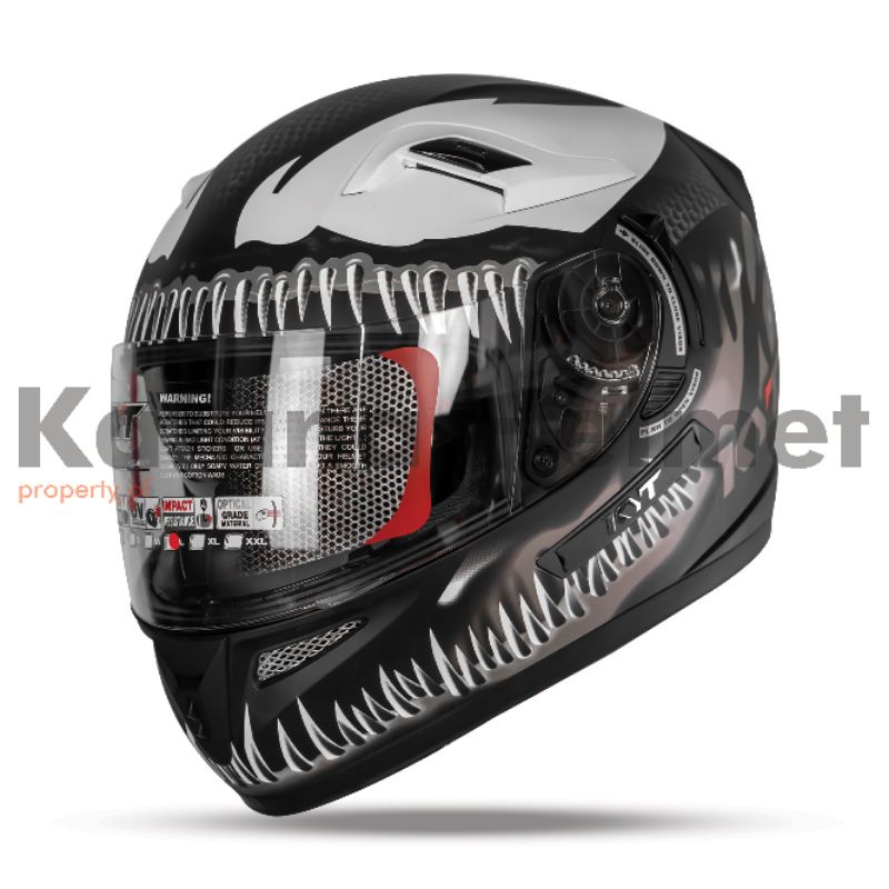 Helm KYT K2R K2 Rider Full face Motif Venom Black Doff Doft Gun metal