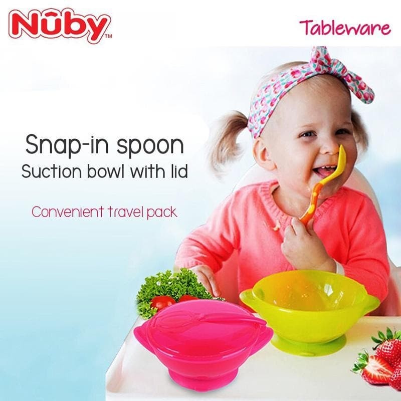 Nuby Garden Fresh Suction Bowl And Spoonlid / Mangkok Makan Bayi