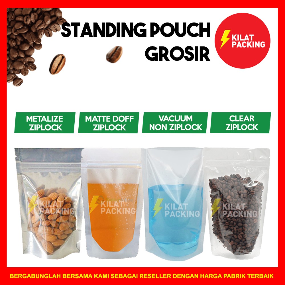 Standing Pouch KLIP WINDOW / Plastik / BUNGKUS/ PLASTIK KEMASAN MAKANAN