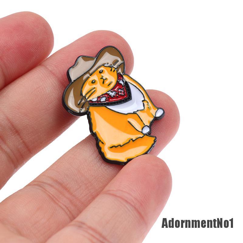 (Adornmentno1) Bros / Pin Enamel Bentuk Kucing Koboi Lucu Untuk Aksesoris Pakaian / Tas