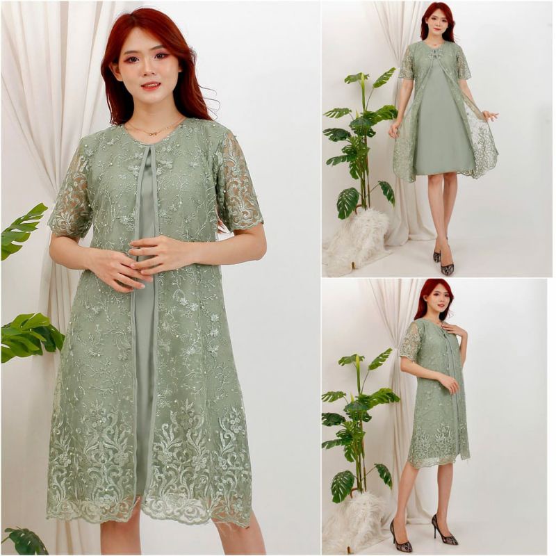 DRESS BRUKAT DAISY DRESS MEWAH SIZE S-XXL KEKINIAN SIMPEL