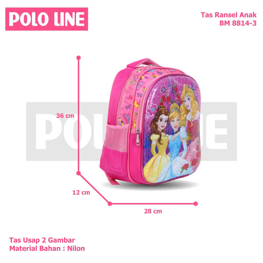 [KLIKTAS] Tas Ransel Anak Sekolah Usap 2 Gambar Perempuan Bahan Printing BM 8814-3